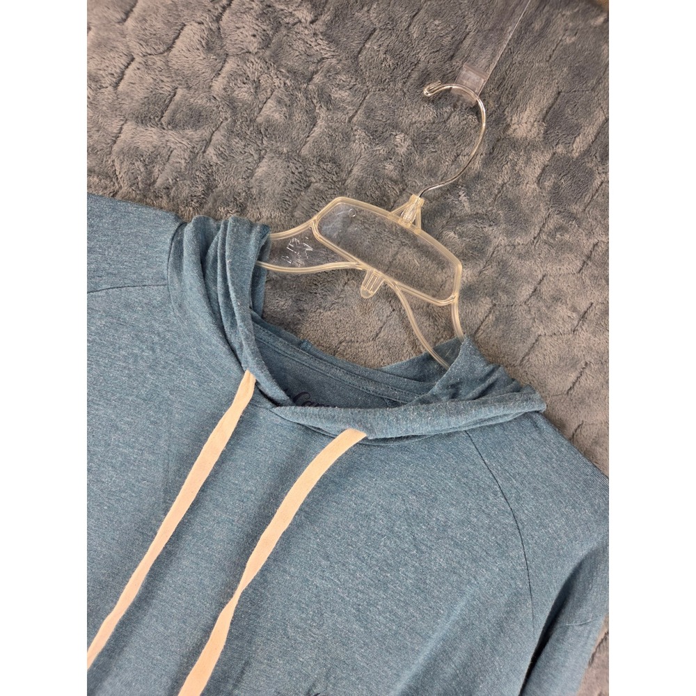 Duck Camp Bamboo Hoodie Mens XL Blue Heathered Lightweight Long Sleeve Pullover